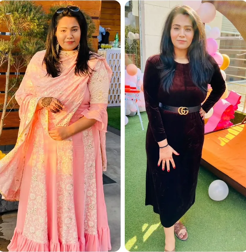 A client before and after coaching